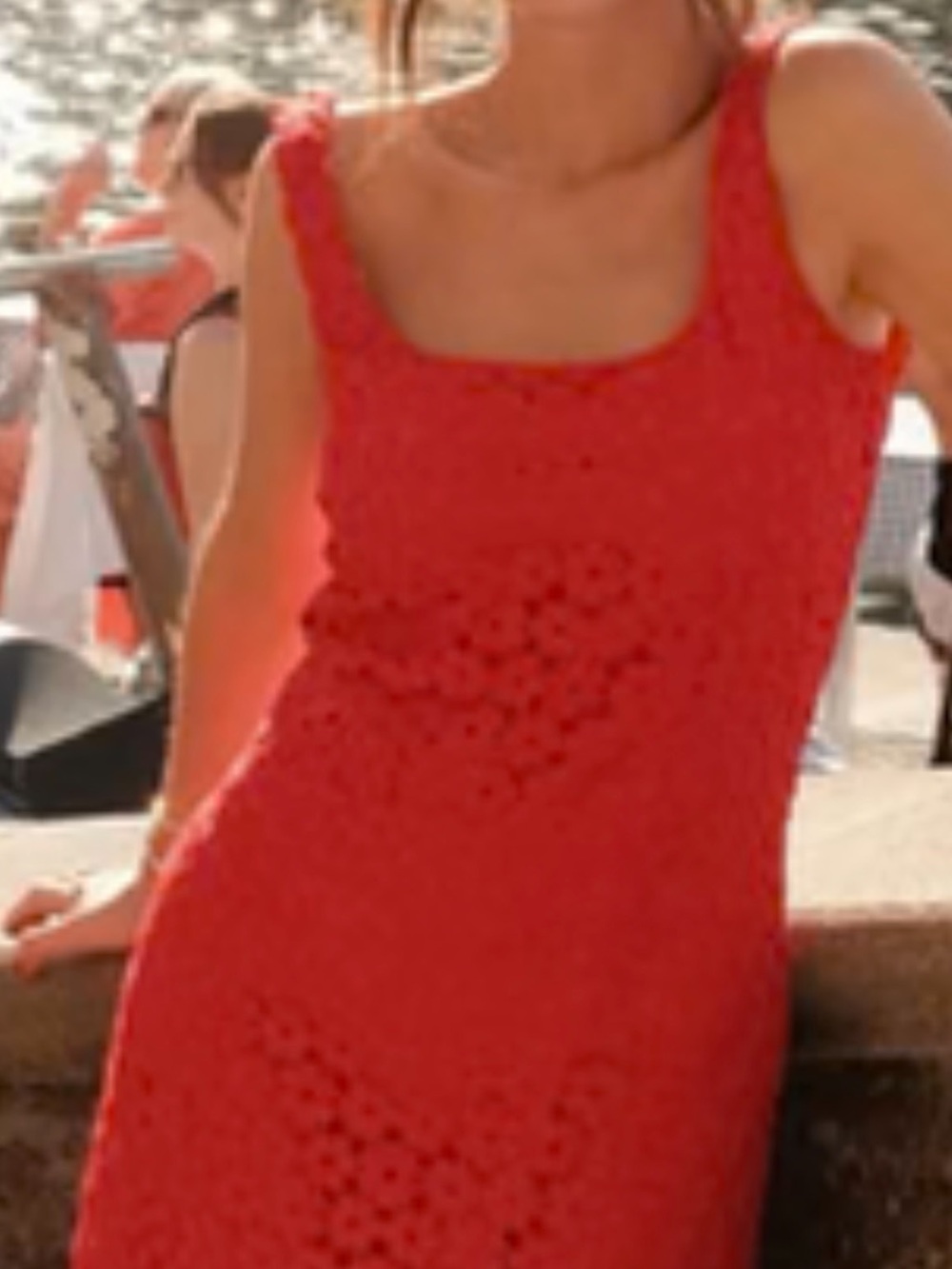 Sheath Lace Waimari Dress in Radiant Red.